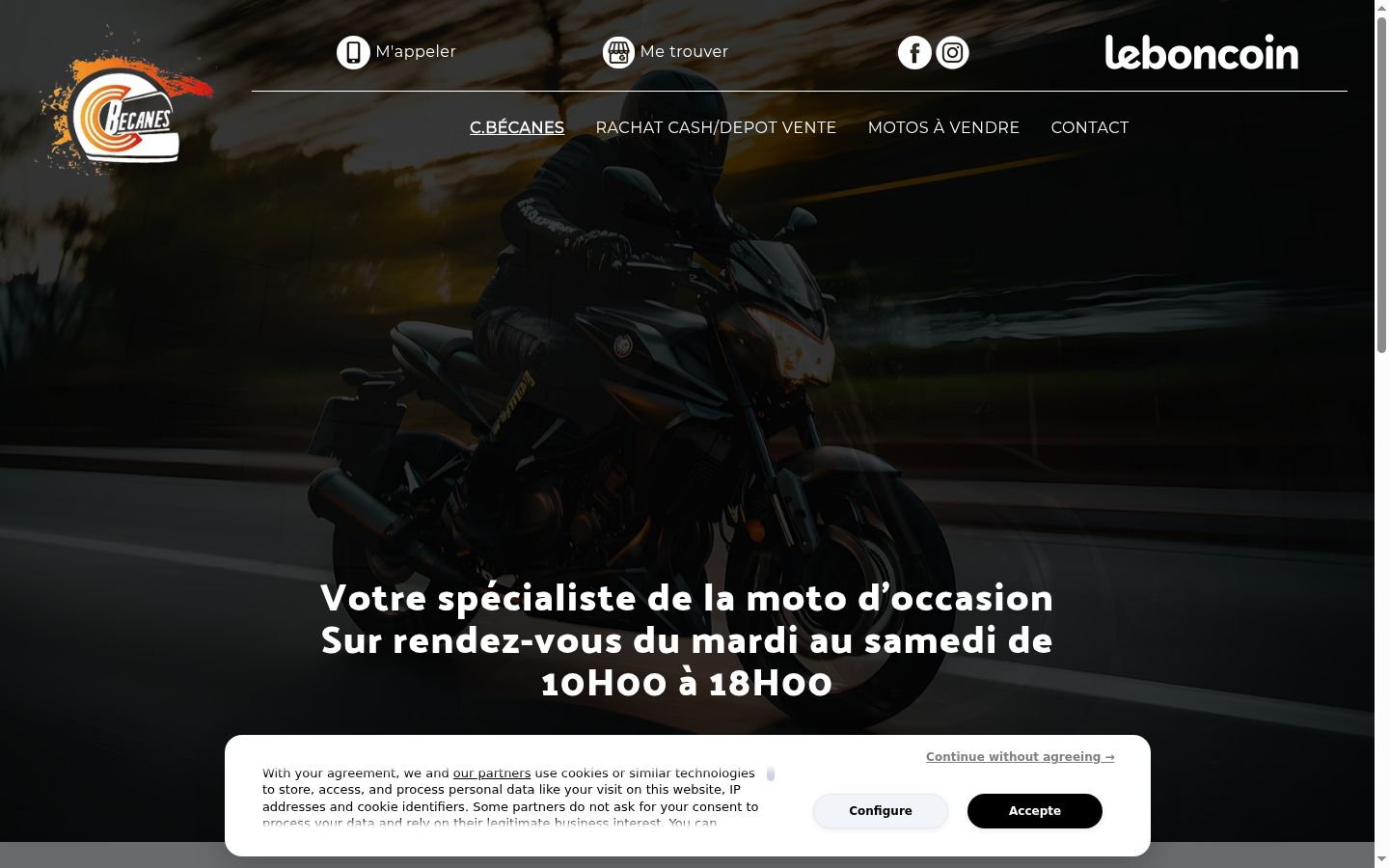 Screenshot of the consent banner shown before any interaction