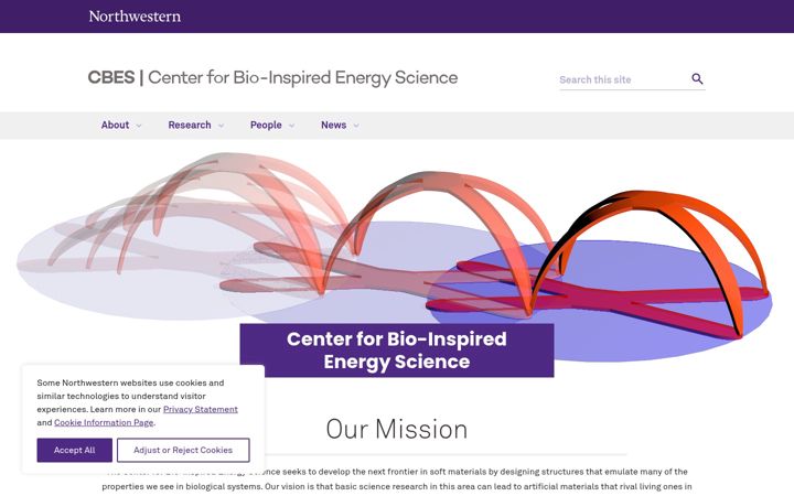 Screenshot of cbes.northwestern.edu