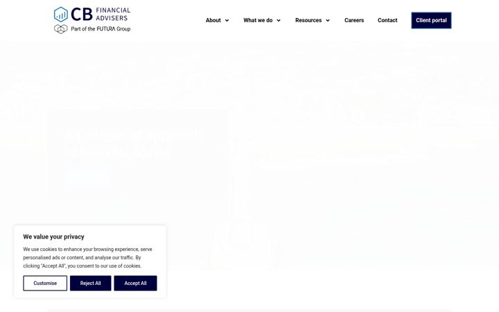 Screenshot of cbfinancialadvice.com