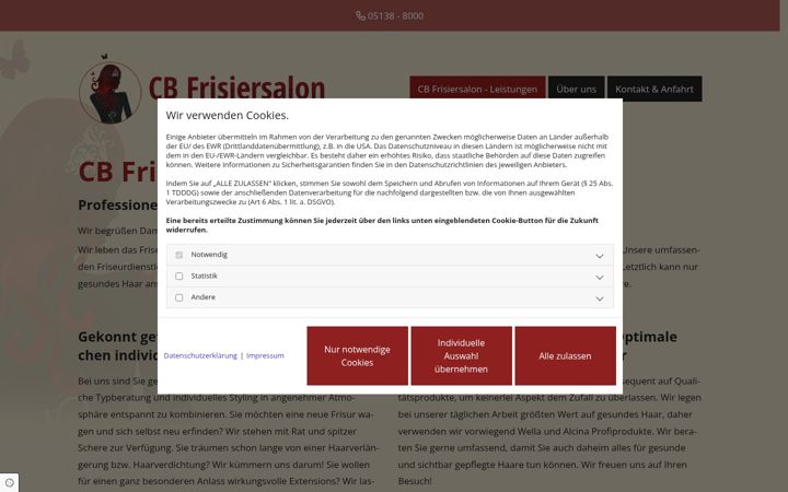 Posnetek zaslona cbfrisiersalon-sehnde.de