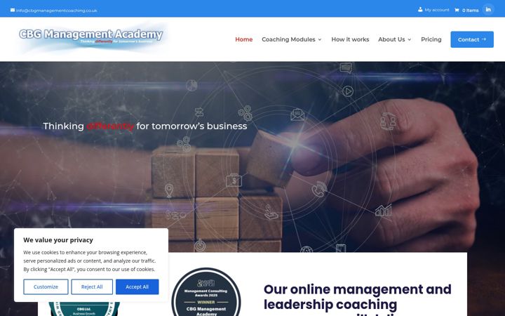 Screenshot ta' cbgmanagementcoaching.co.uk