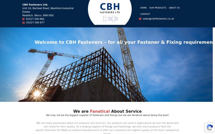 Screenshot ta' cbhfasteners.co.uk