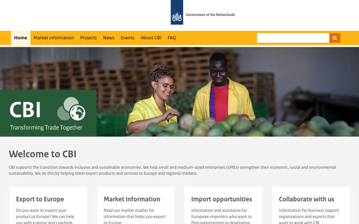 Screenshot of cbi.eu