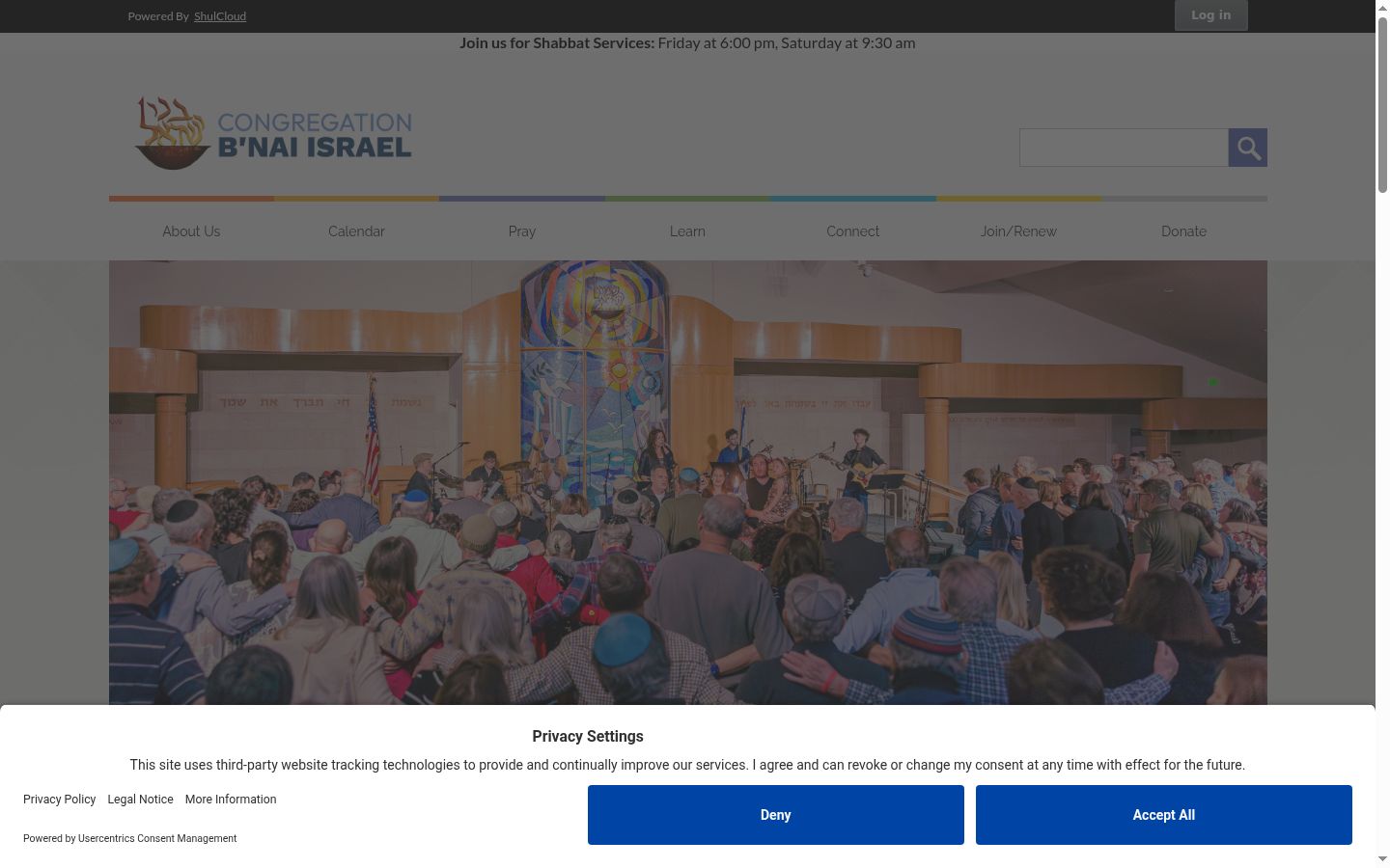 Screenshot of the consent banner shown before any interaction