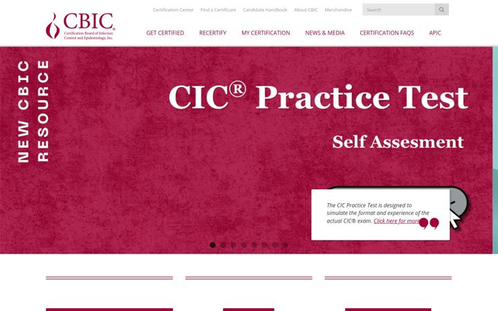 Screenshot of cbic.org