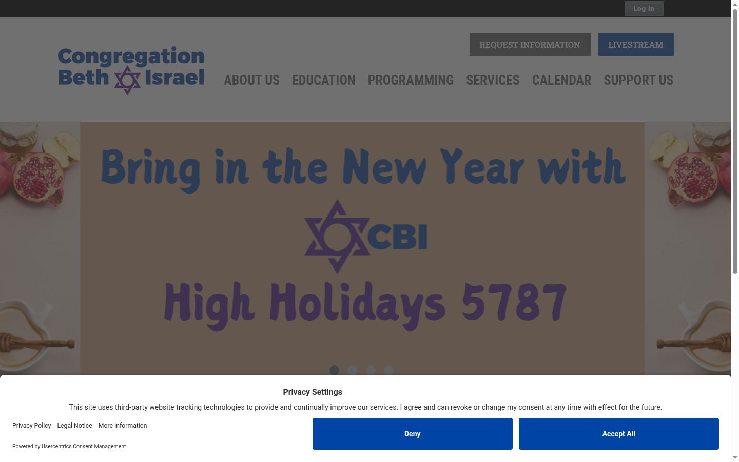 Screenshot of the consent banner shown before any interaction