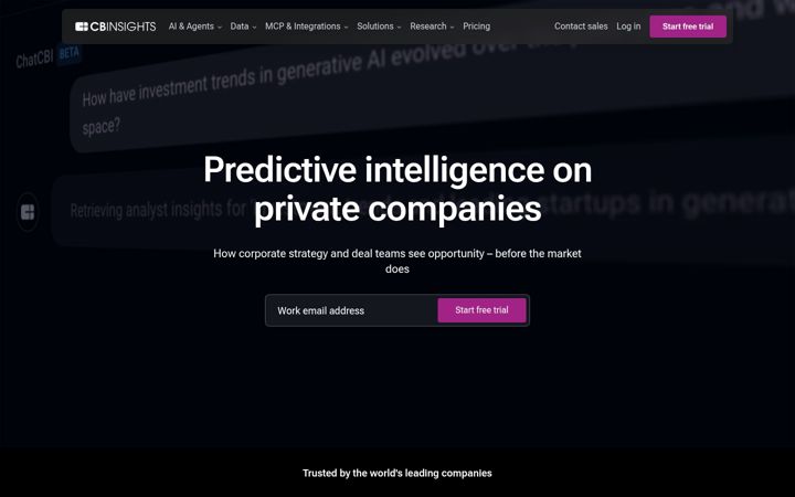 Snimka zaslona za cbinsights.com