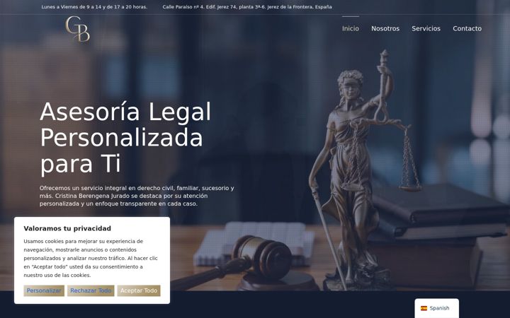 Screenshot of cbjabogado.com