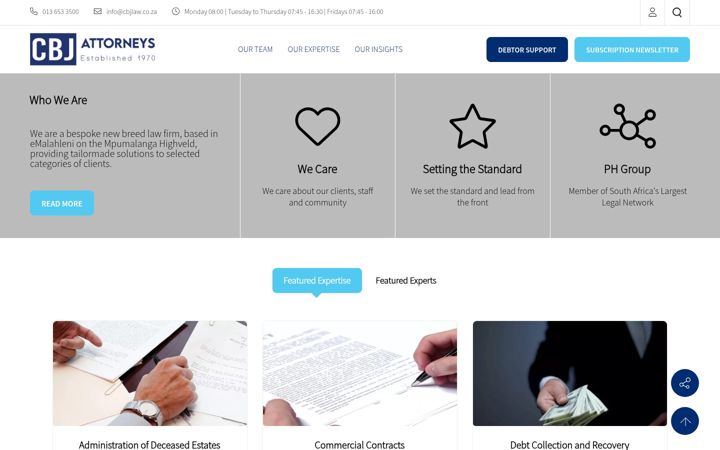 Screenshot von cbjlaw.co.za