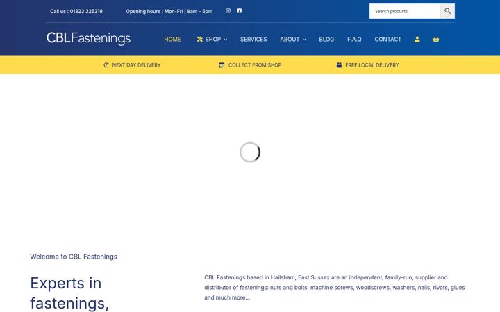 Screenshot ta' cblfastenings.co.uk