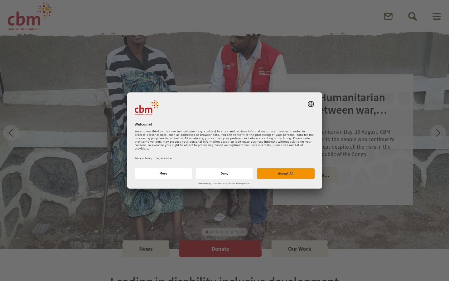Screenshot of the consent banner shown before any interaction