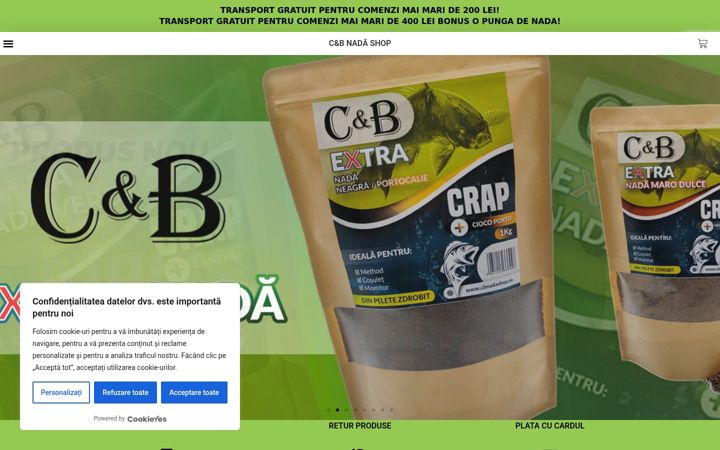 Екранна снимка на cbnadashop.ro
