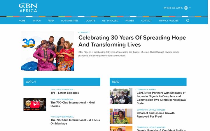 Screenshot of cbnafrica.org