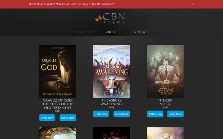 Screenshot of cbnfilms.com