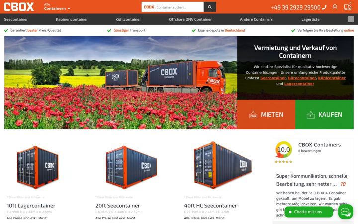 Screenshot of cboxcontainers.de