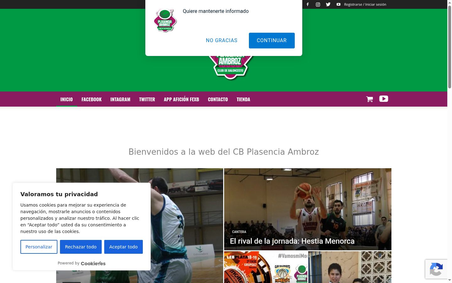 Screenshot of the consent banner shown before any interaction