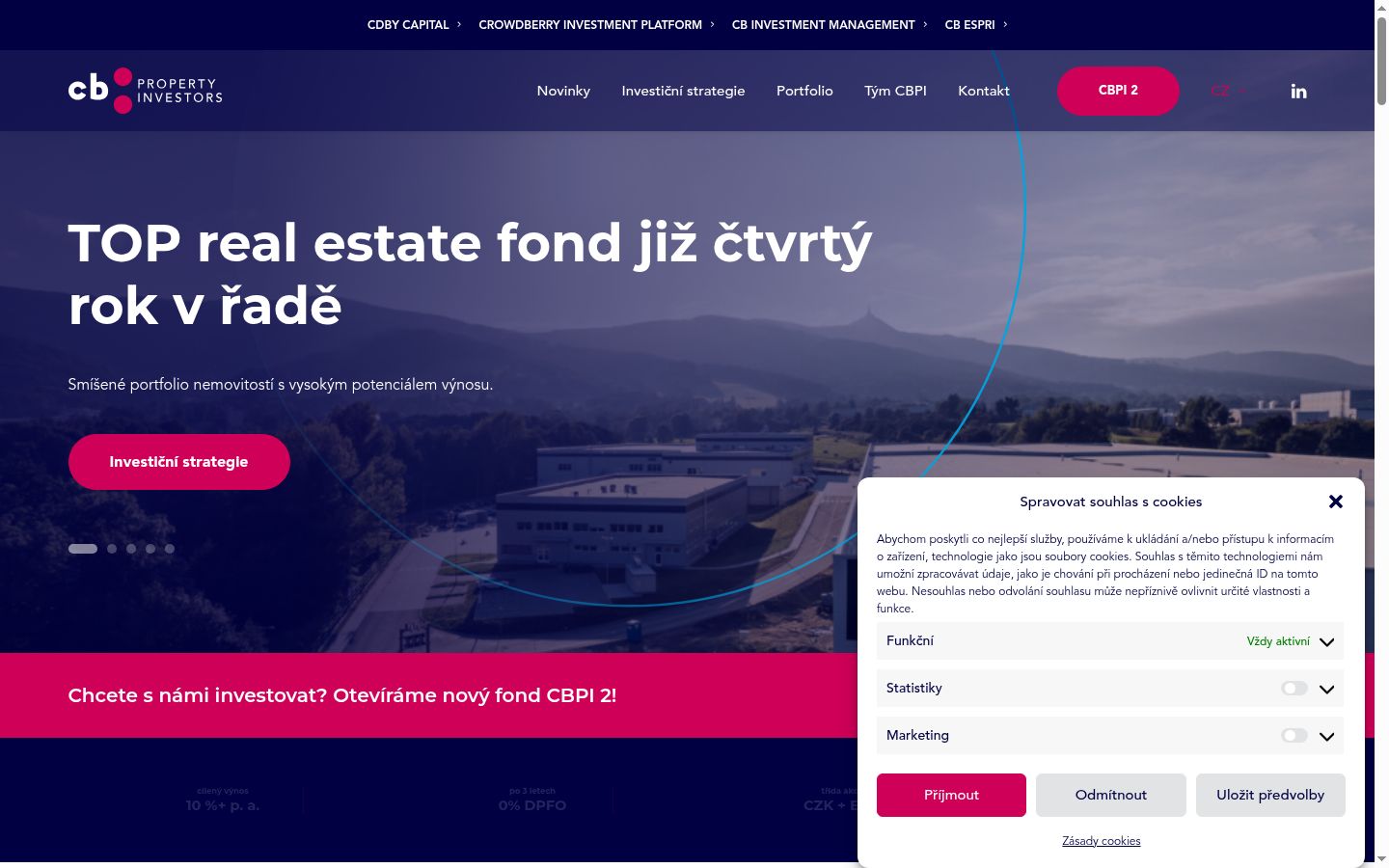 Snímek obrazovky baneru souhlasu zobrazeného před jakoukoli interakcí