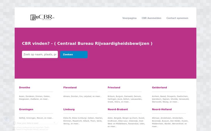 Captura de pantalla de cbr-overzicht.nl