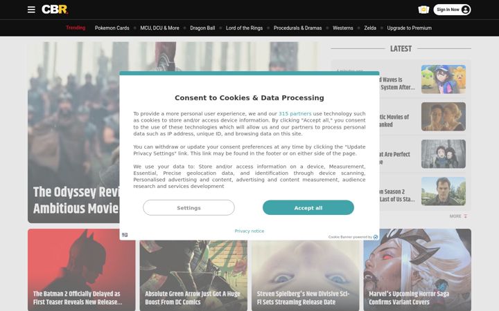 Screenshot di cbr.com