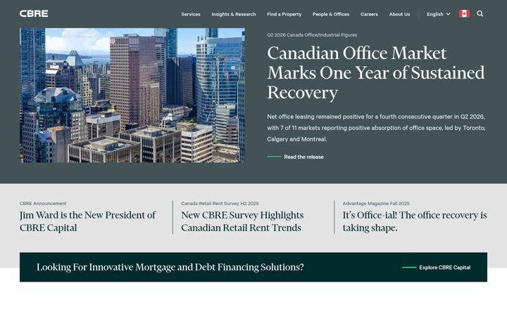 Screenshot of cbre.ca