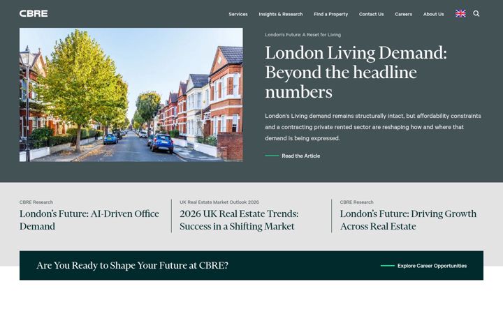 Snímek obrazovky cbre.co.uk