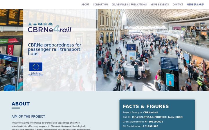 Screenshot of cbrne4rail.eu