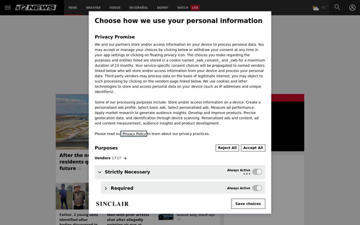 Screenshot stránky cbs12.com