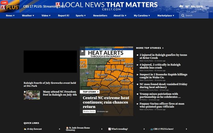 Screenshot of cbs17.com