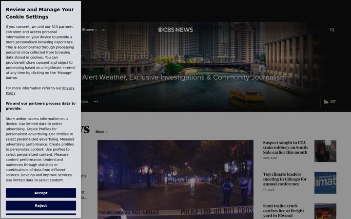 Screenshot of cbs2chicago.com