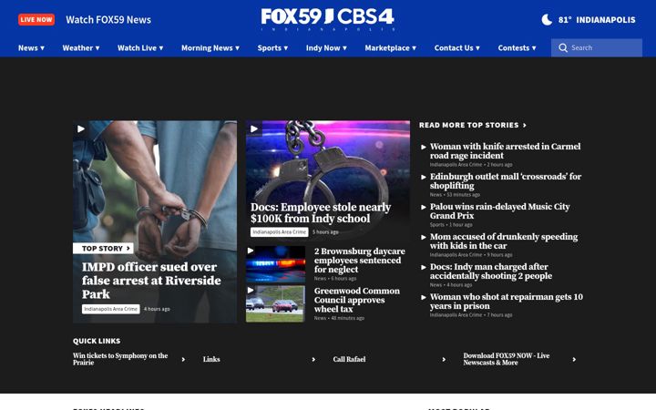 Screenshot of cbs4indy.com