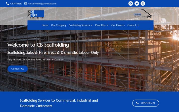 Capture d'écran de cbscaffolding.ie