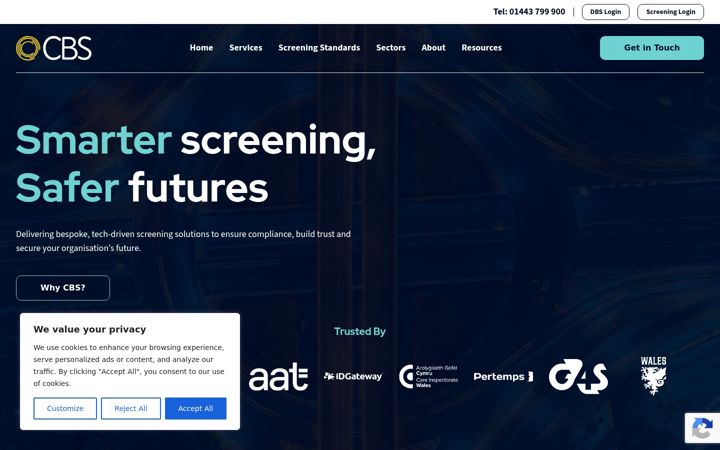 Screenshot of cbscreening.co.uk