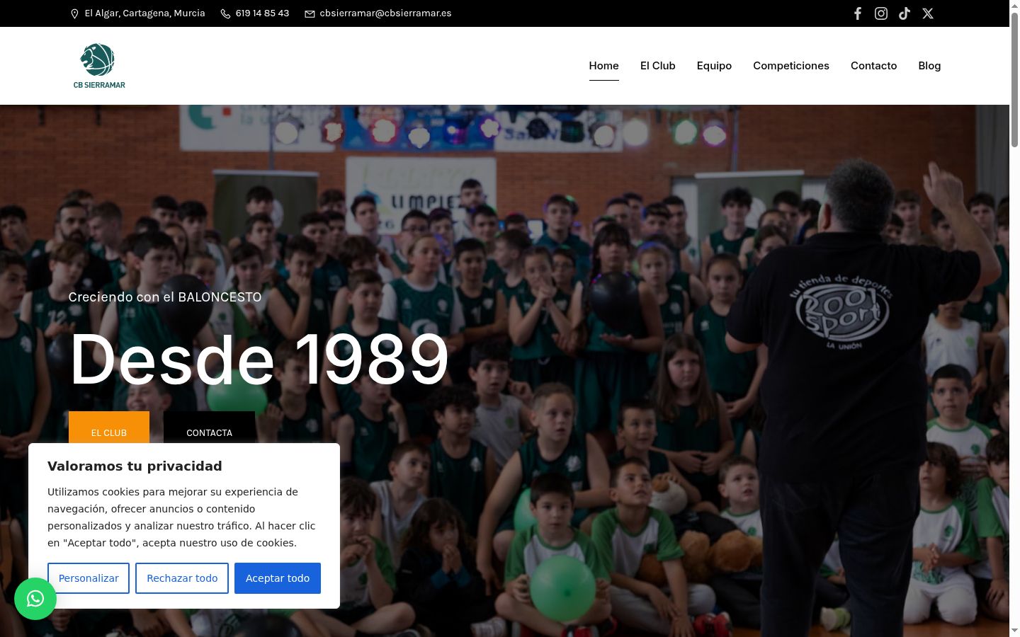 Screenshot of the consent banner shown before any interaction