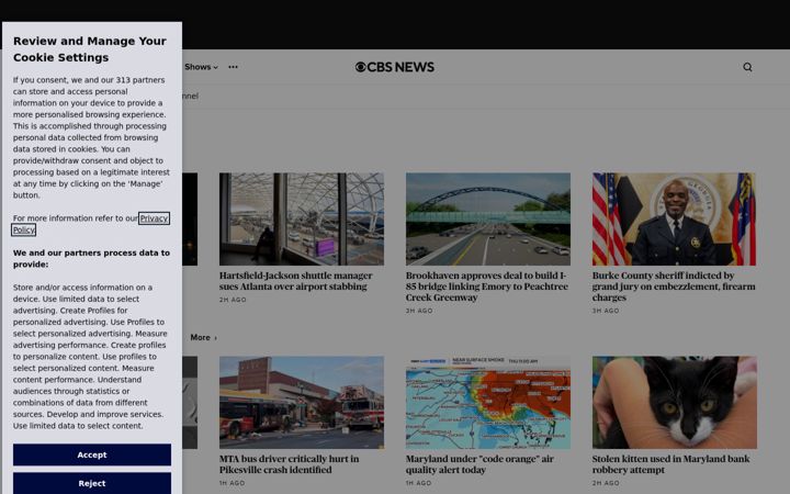 Screenshot ta' cbslocal.com