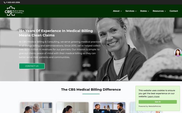 Screenshot of cbsmedicalbilling.com