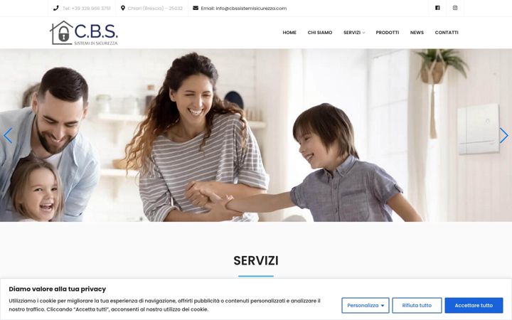 Screenshot of cbssistemisicurezza.com