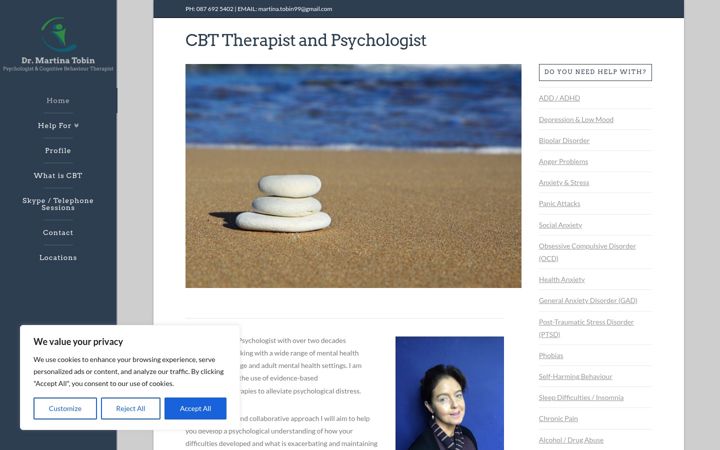 Capture d'écran de cbt-therapist.ie