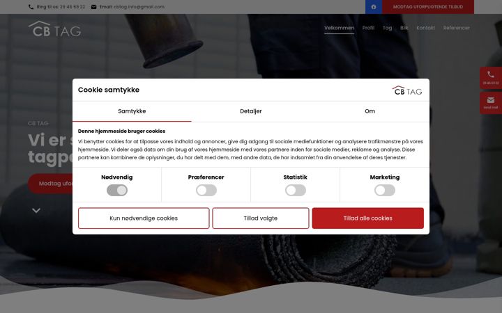 Screenshot of cbtag.dk