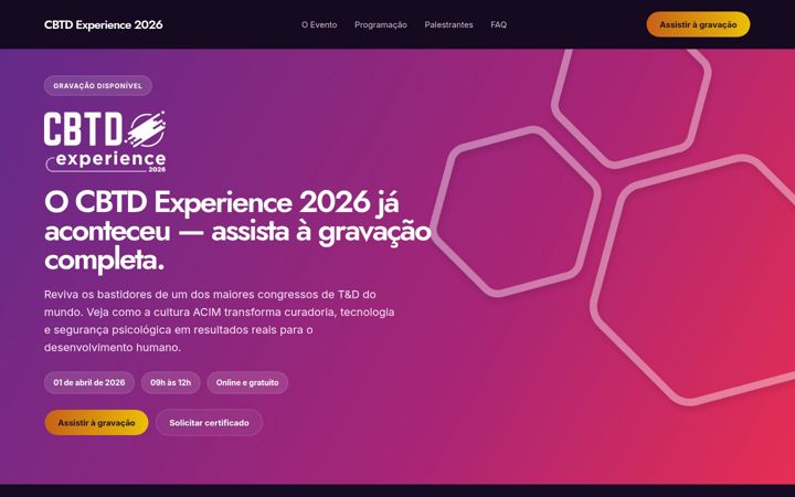 Screenshot of cbtdexperience.com.br