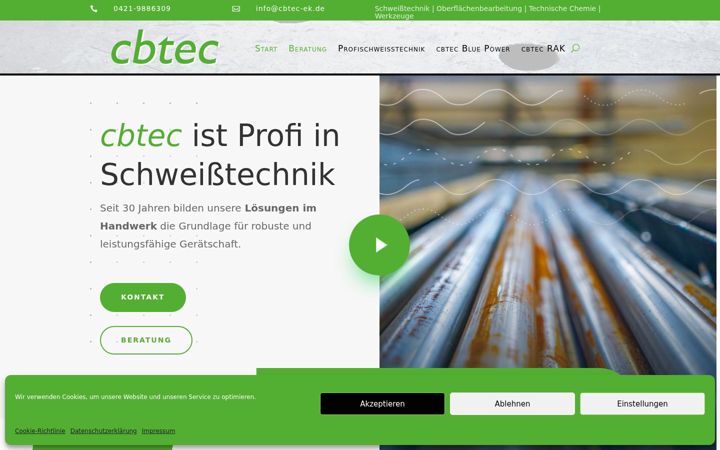 Screenshot of cbtec-ek.de