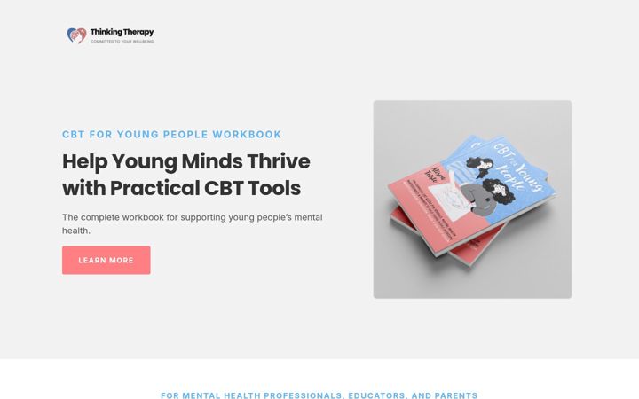 Screenshot of cbtforyoungpeople.co.uk