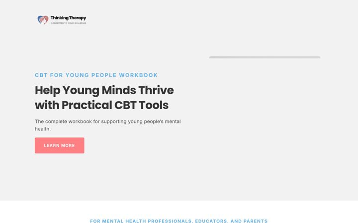 Screenshot of cbtforyoungpeople.com
