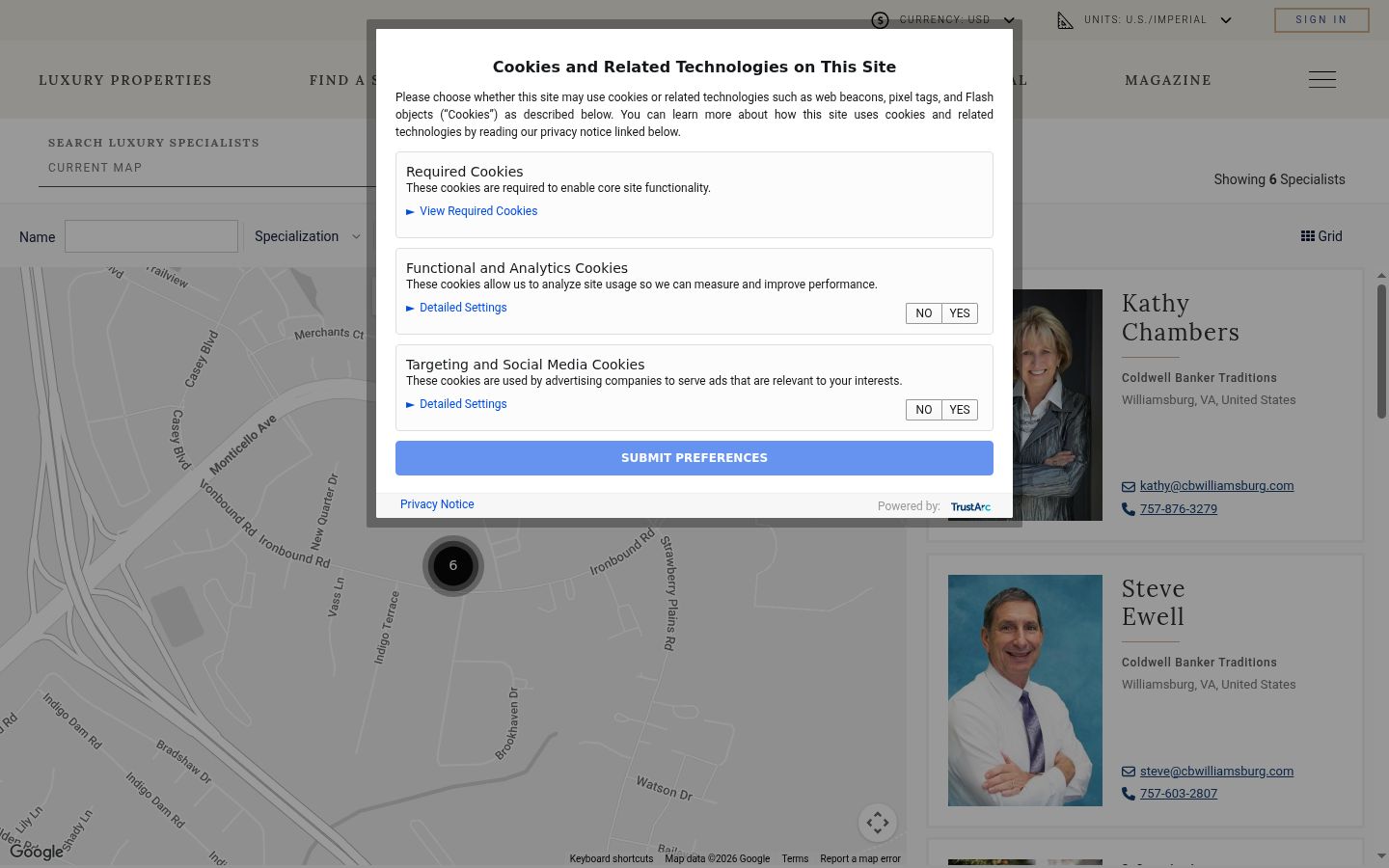Screenshot del banner di consenso mostrato prima di qualsiasi interazione