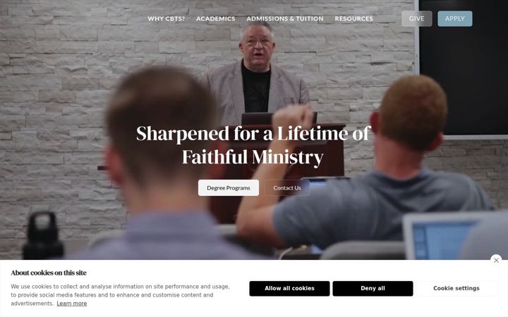 Screenshot of cbtseminary.org
