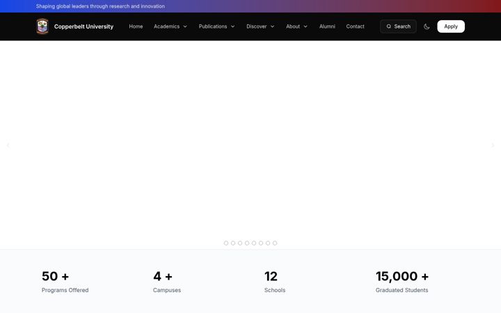 Screenshot of cbu.ac.zm