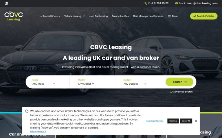 Screenshot of cbvcleasing.com