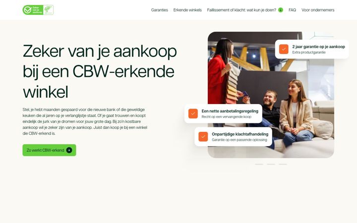 Screenshot of cbw-erkend.nl