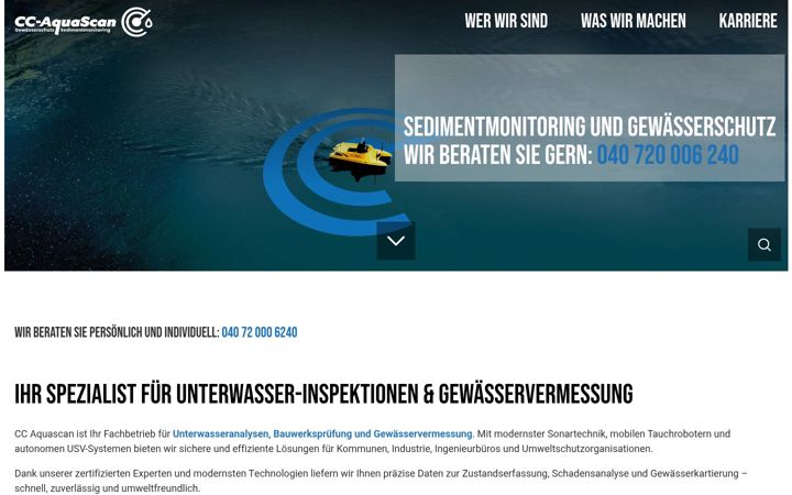 Screenshot of cc-aquascan.de