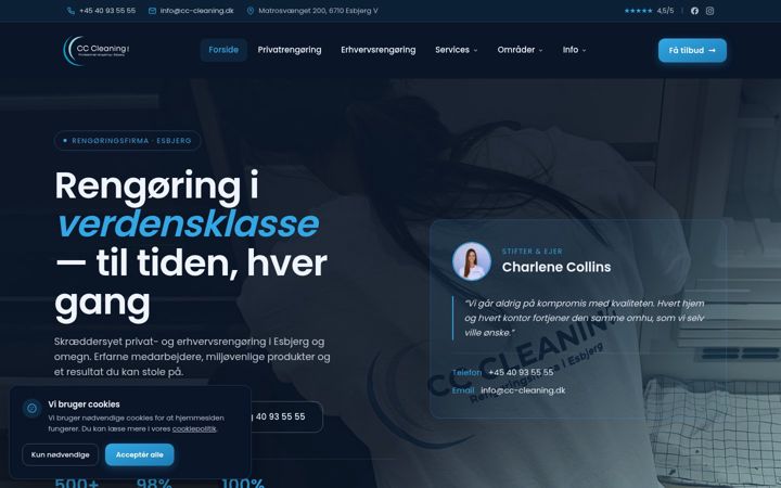 Screenshot of cc-cleaning.dk