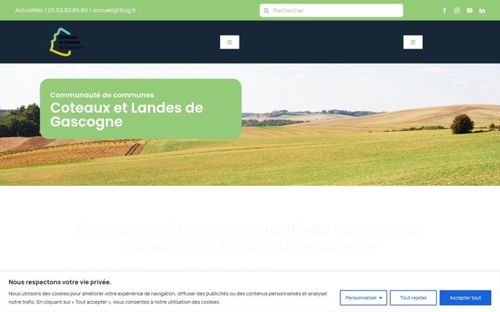 Екранна снимка на cc-coteaux-landes-gascogne.fr